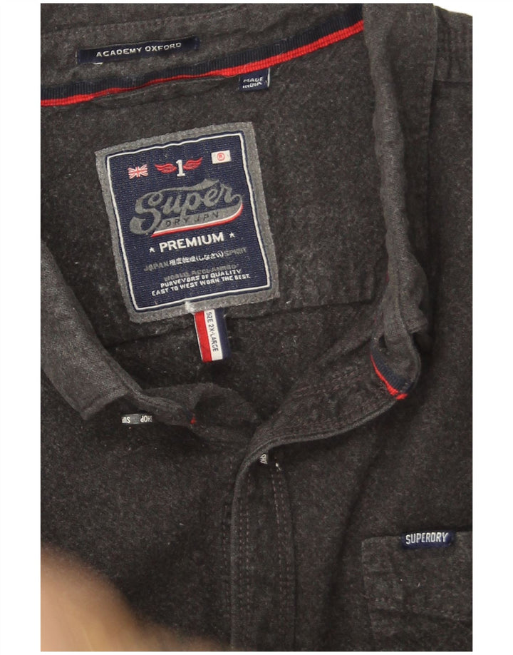 Мужская фланелевая рубашка Superdry 2XL, серый хлопок