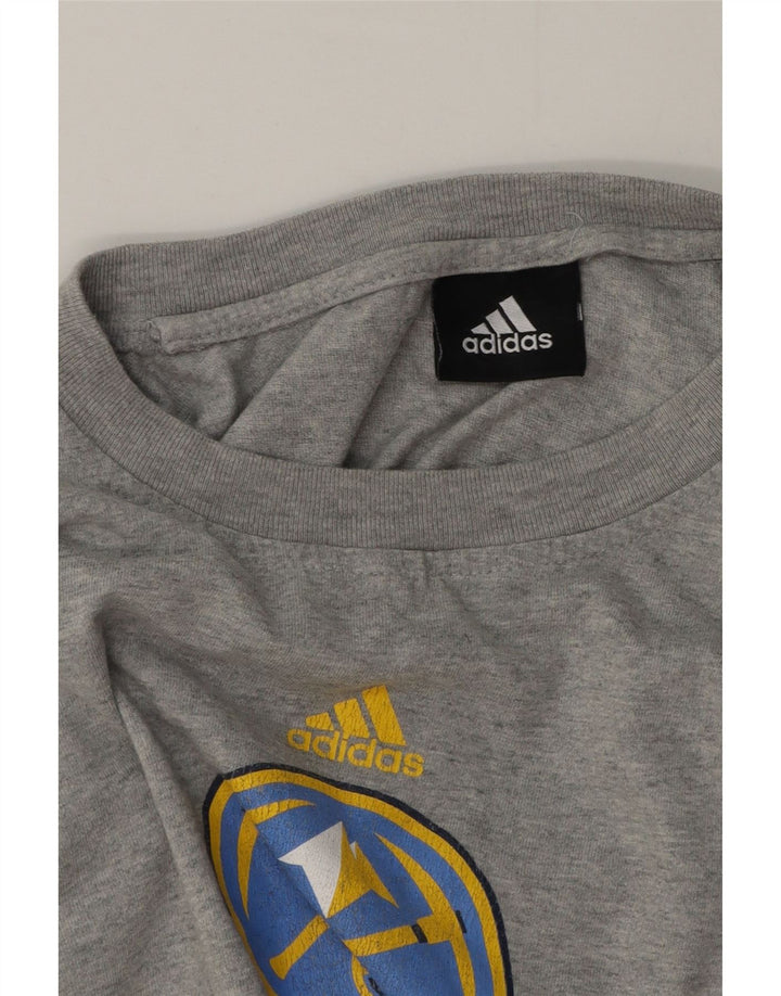 Adidas Mens Denver Nuggets Графический топ с длинным рукавом, средний серый в крапинку