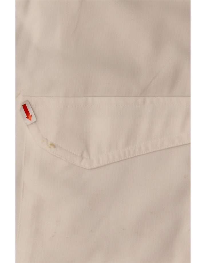 EDDIE BAUER Мужская рубашка с коротким рукавом XL, белый полиэстер