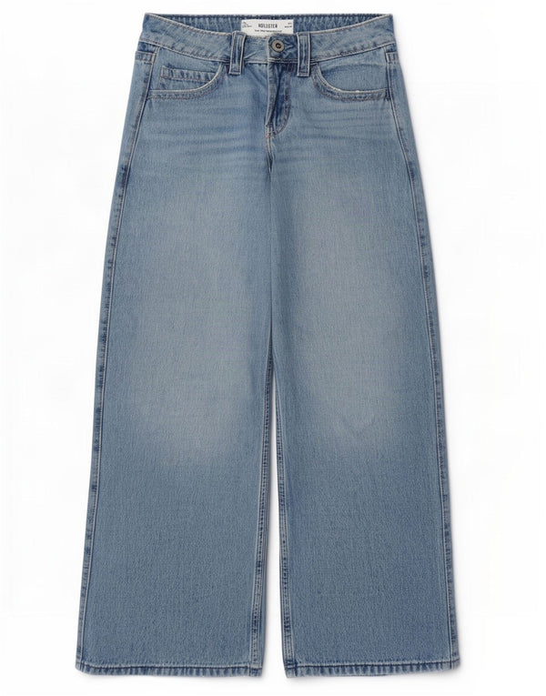 Женские супермешковатые широкие джинсы с низкой талией Hollister США 0 XS W24 L30 синие