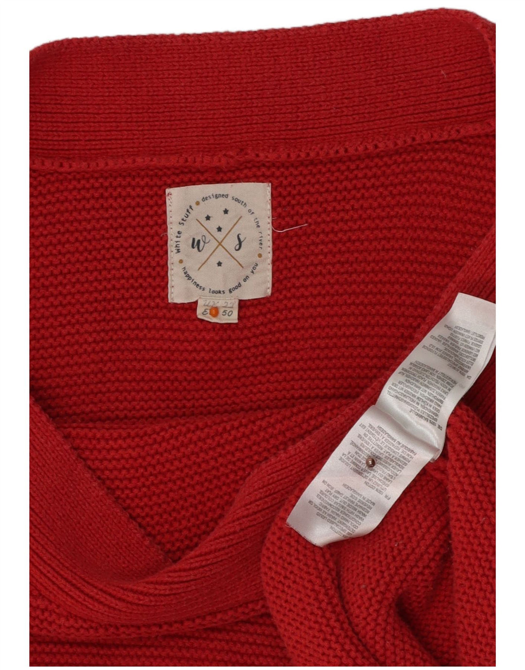 Женский джемпер с вырезом «лодочка» WHITE STUFF, Великобритания, 22, 3XL, красный хлопок