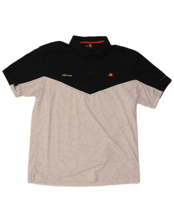 Мужская рубашка-поло Ellesse XL, полиэстер белого цвета с цветными блоками