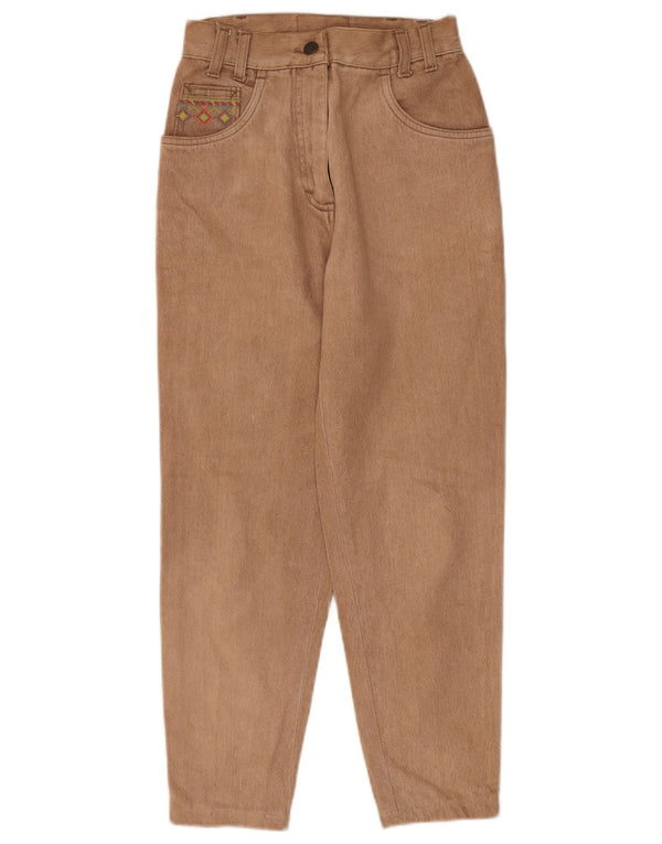 Prisma Womens Crop High Waist Tapered Jeans UK 10 Small W24 L24 Brown