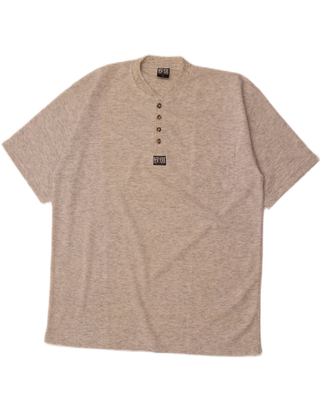 VINTAGE Mens T-Shirt Top XL Grey Flecked Cotton