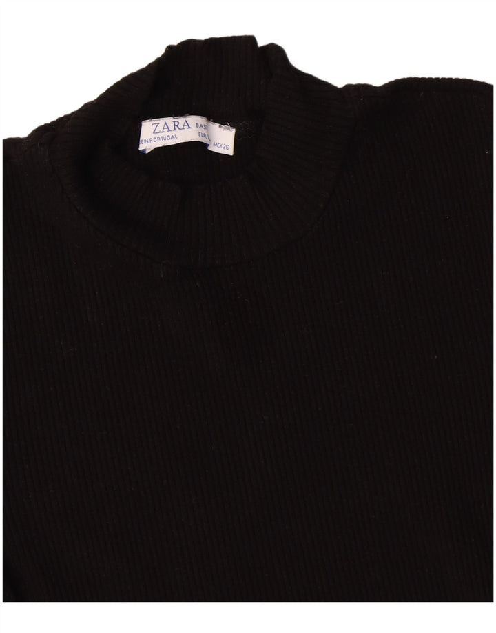 Женская футболка Zara Top UK 8, маленькая черная