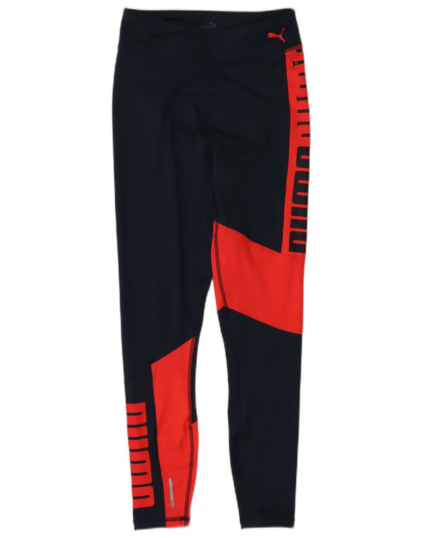 Женские леггинсы с рисунком Puma UK 4 XS темно-синие с цветными блоками