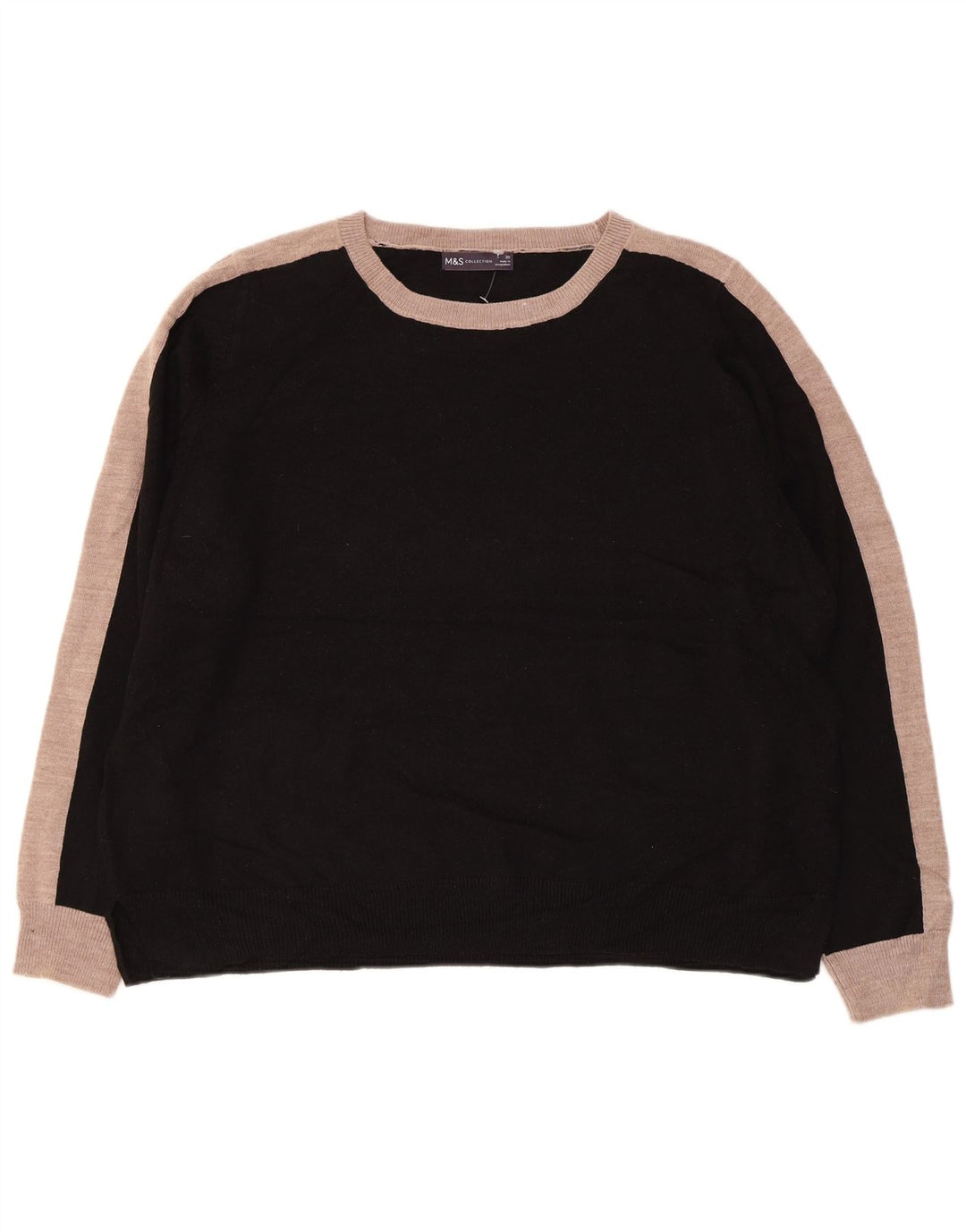 Женский джемпер с вырезом «лодочка» MARKS & SPENCER UK 20 2XL, черный