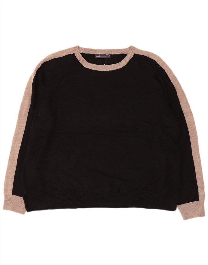 Женский джемпер с вырезом «лодочка» MARKS & SPENCER UK 20 2XL, черный