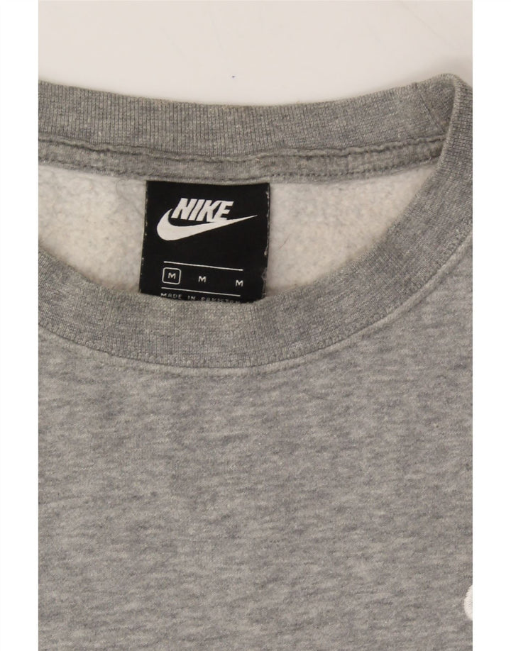 NIKE Womens Oversized Sweatshirt Jumper UK 14 Medium Grey Cotton Vintage Nike and Second-Hand Nike from Messina Hembry 