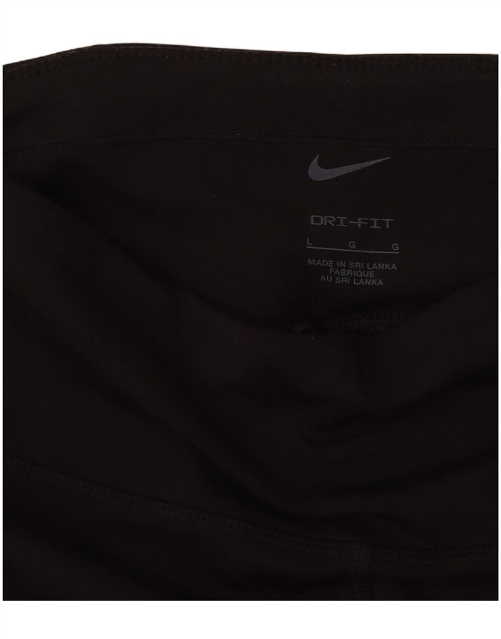 Женские леггинсы-капри NIKE Dri Fit UK 14, большие размеры, черный полиэстер