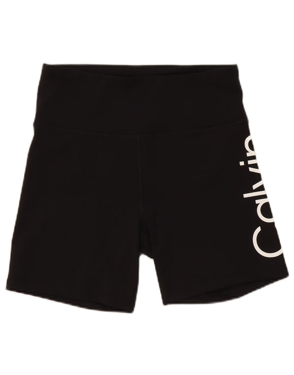 Женские спортивные шорты с графическим рисунком Calvin Klein UK 12, средний черный полиэстер