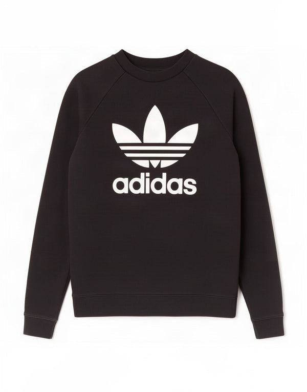 Женский свитер с рисунком Adidas UK 10, маленький черный хлопковый джемпер