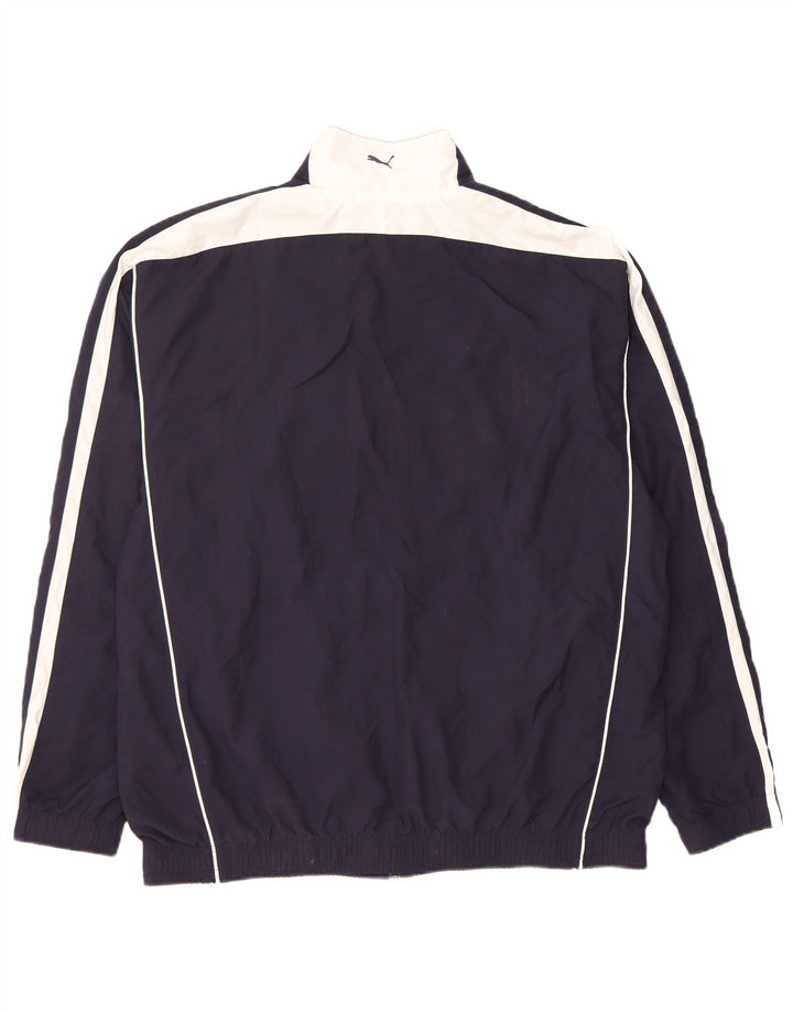 Мужской спортивный костюм Puma, большая куртка из полиэстера с цветными блоками темно-синего цвета