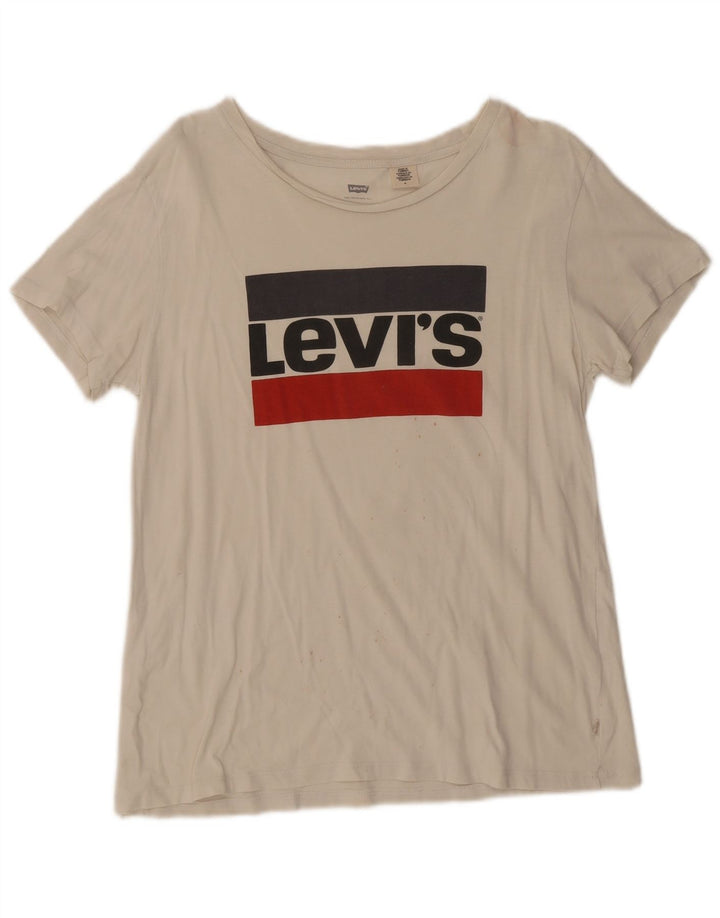 Женская футболка с рисунком Levi's Top UK 14, средний белый