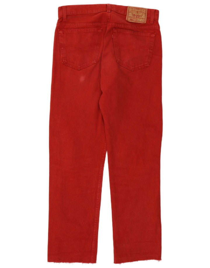 Мужские прямые джинсы Levi's 501 W32 L28 красные хлопковые