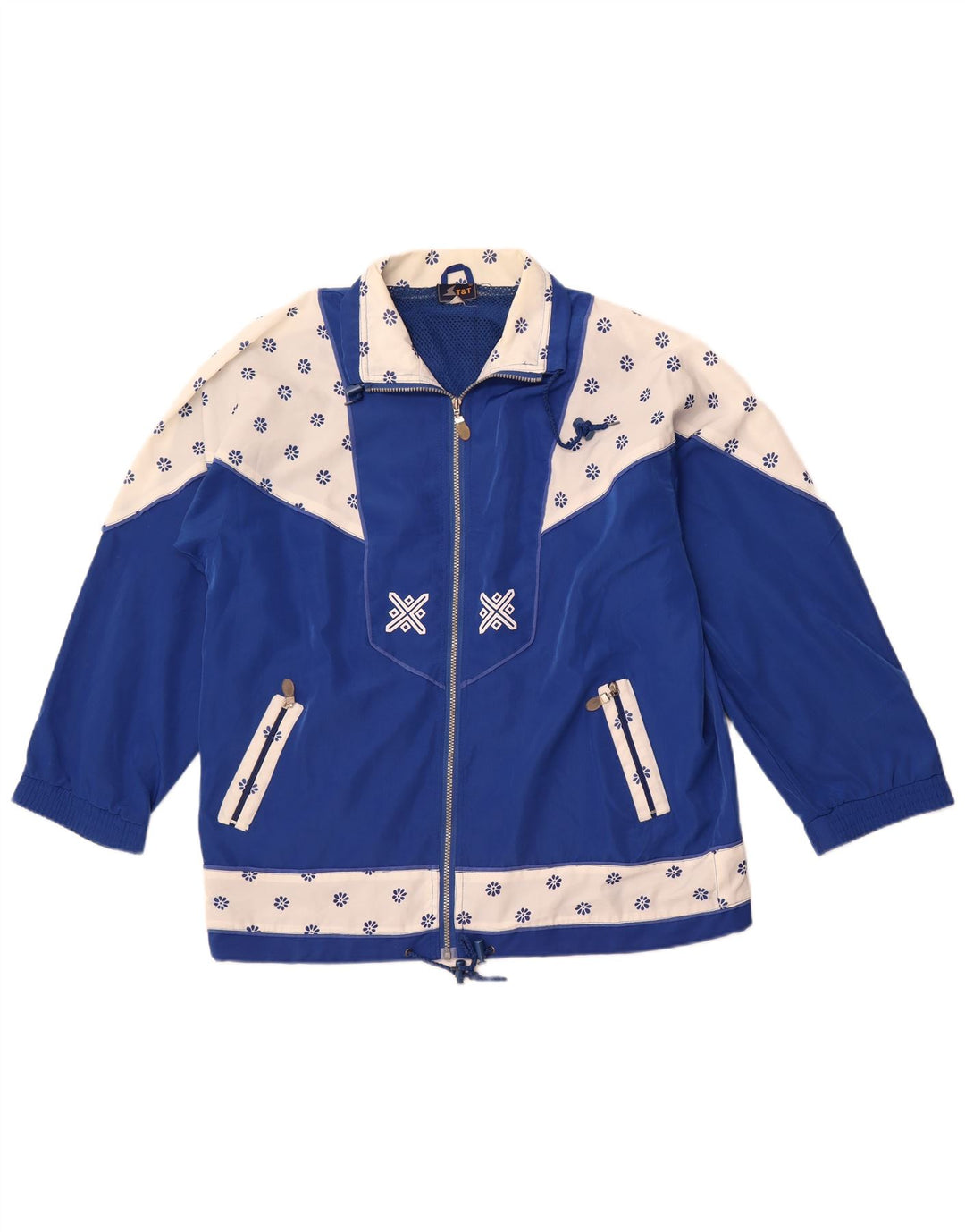 ВИНТАЖНЫЙ женский спортивный костюм, верхняя куртка 2XL, синий цвет, ретро