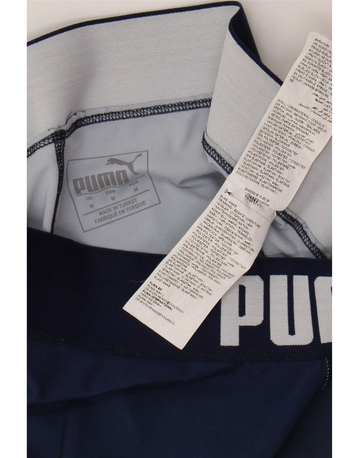 PUMA Womens Graphic Leggings UK 12 Medium  Navy Blue Tie Dye Polyester