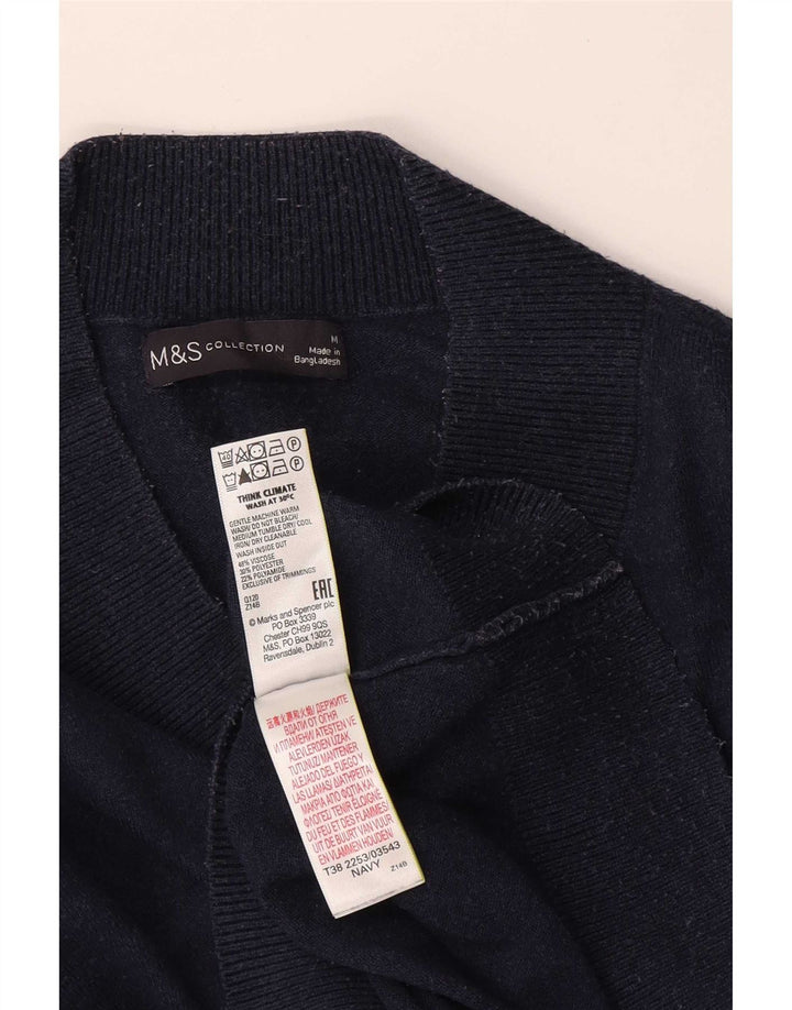 Женский свободный джемпер с v-образным вырезом Marks & Spencer, средний темно-синий