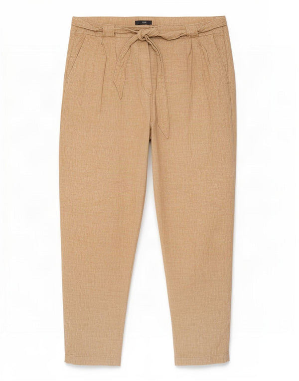 Женские зауженные брюки-чиносы Marks & Spencer UK 18 XL W38 L29, бежевый лен