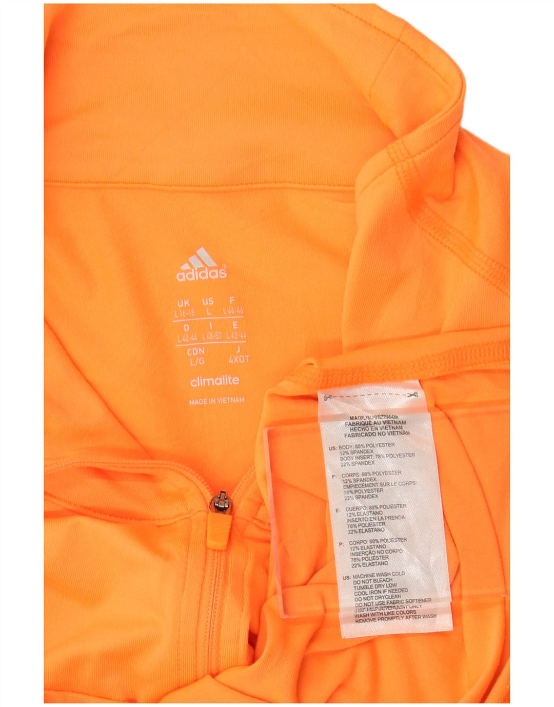 Женский спортивный костюм-пуловер ADIDAS Climalite UK 16/18, большой оранжевый