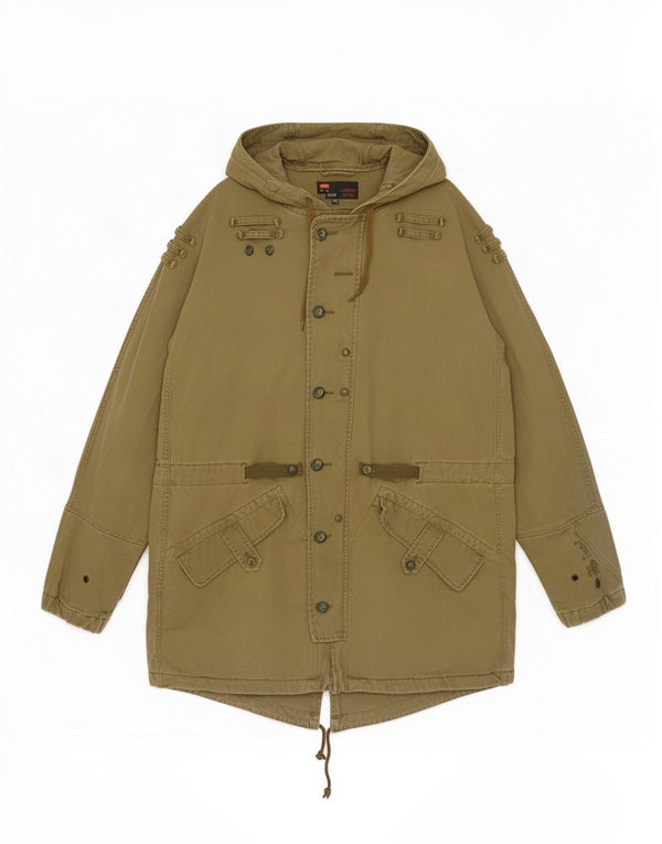 Мужская парка Diesel с капюшоном UK 42 XL, цвет хаки, хлопок