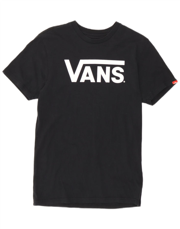 Мужская классическая футболка с рисунком Vans, маленький черный хлопковый топ