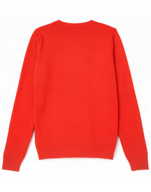Calvin Klein Jeans Womens Boat Neck Jumper Sweater UK 12 Medium Red