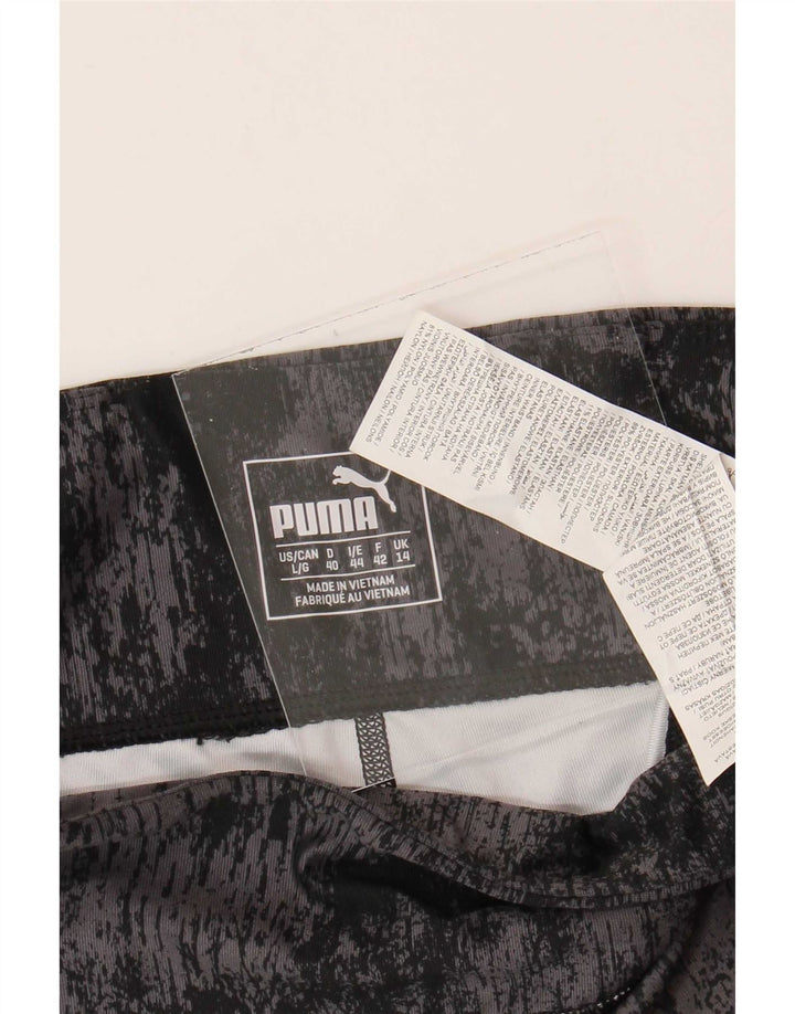 Женские леггинсы Puma UK 14, большие черные, полиэстер тай-дай