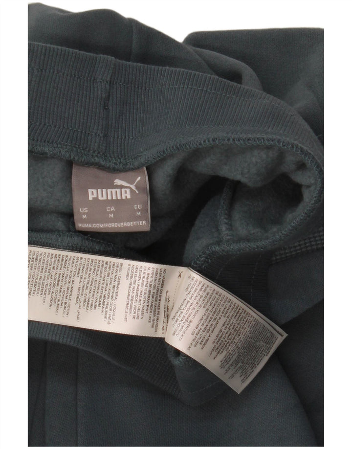 Мужские спортивные брюки Puma из хлопка среднего зеленого цвета