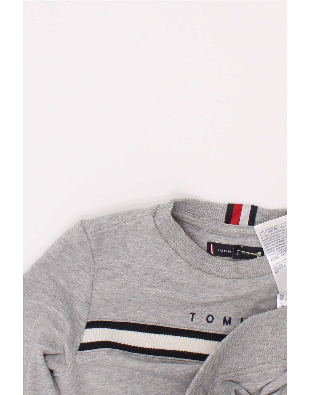 Джемпер с рисунком Tommy Hilfiger для мальчиков, 3–4 года, серый с цветными блоками
