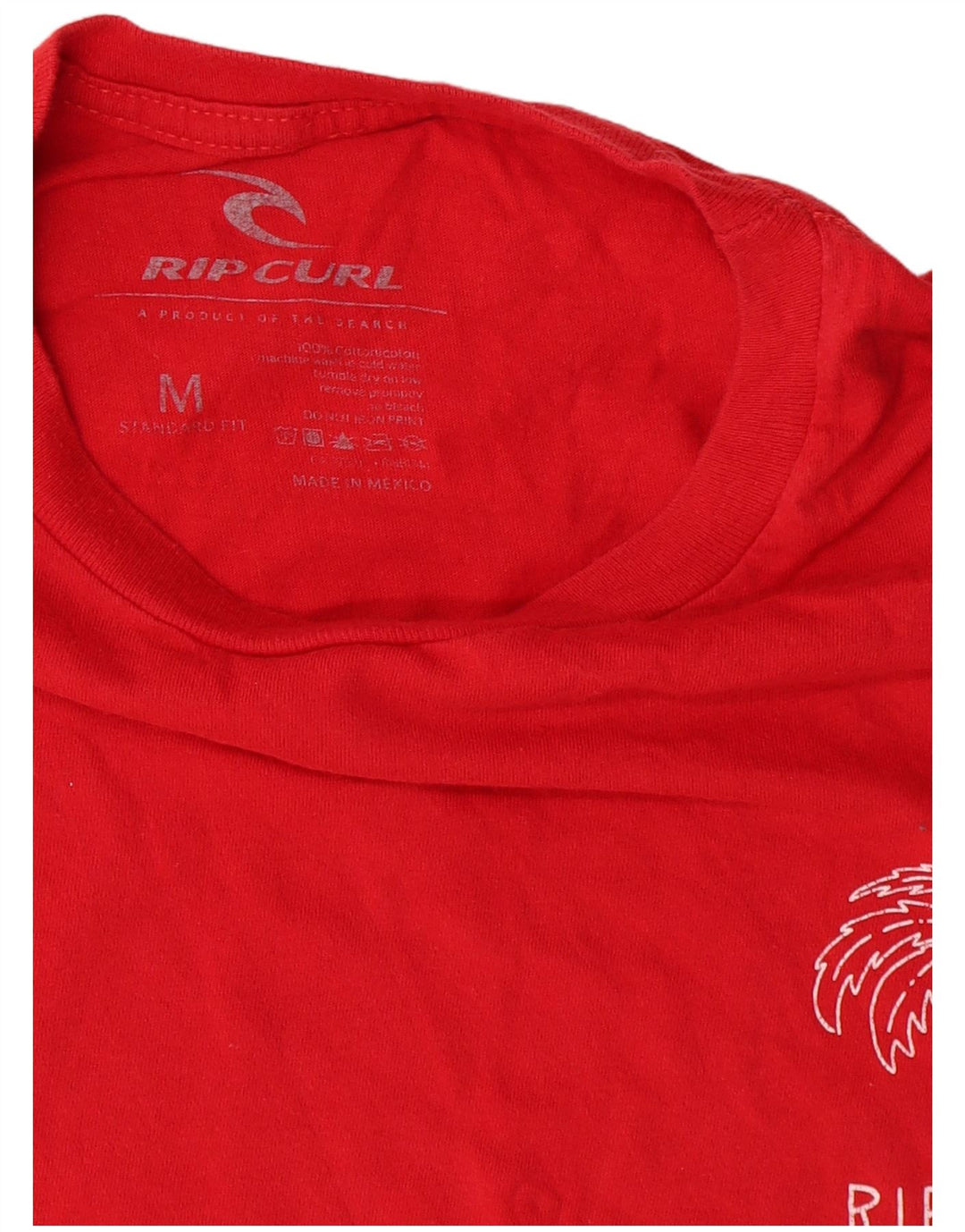 Мужская футболка Rip Curl Top среднего красного цвета из хлопка