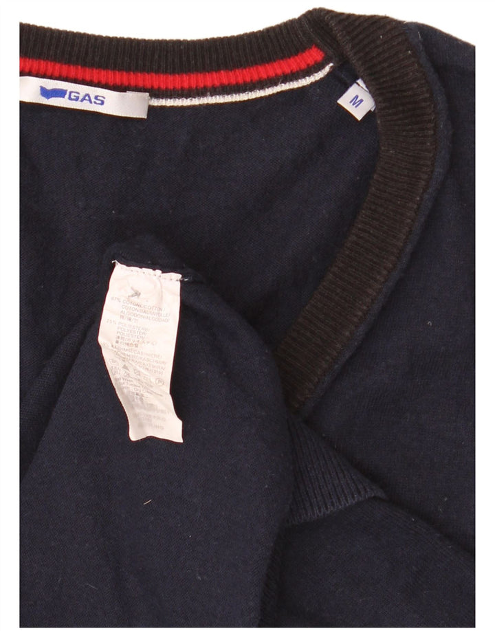 Мужской кардиган без рукавов Gas, средний темно-синий хлопковый свитер