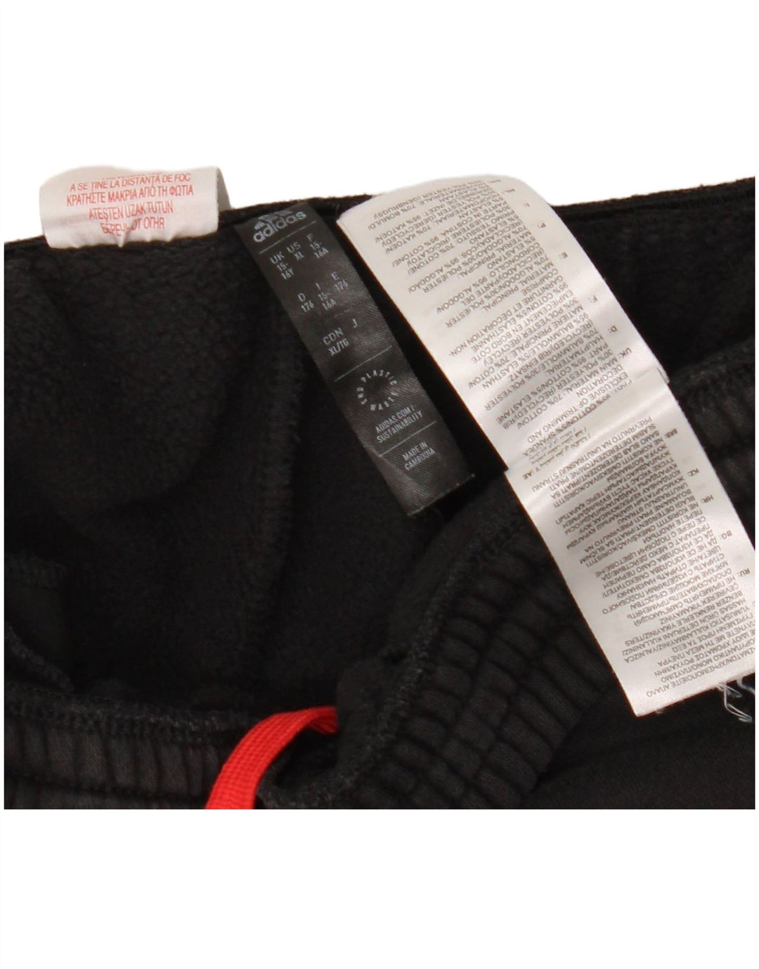 Спортивный костюм ADIDAS для мальчиков, брюки для бега, 15–16 лет, черный хлопок