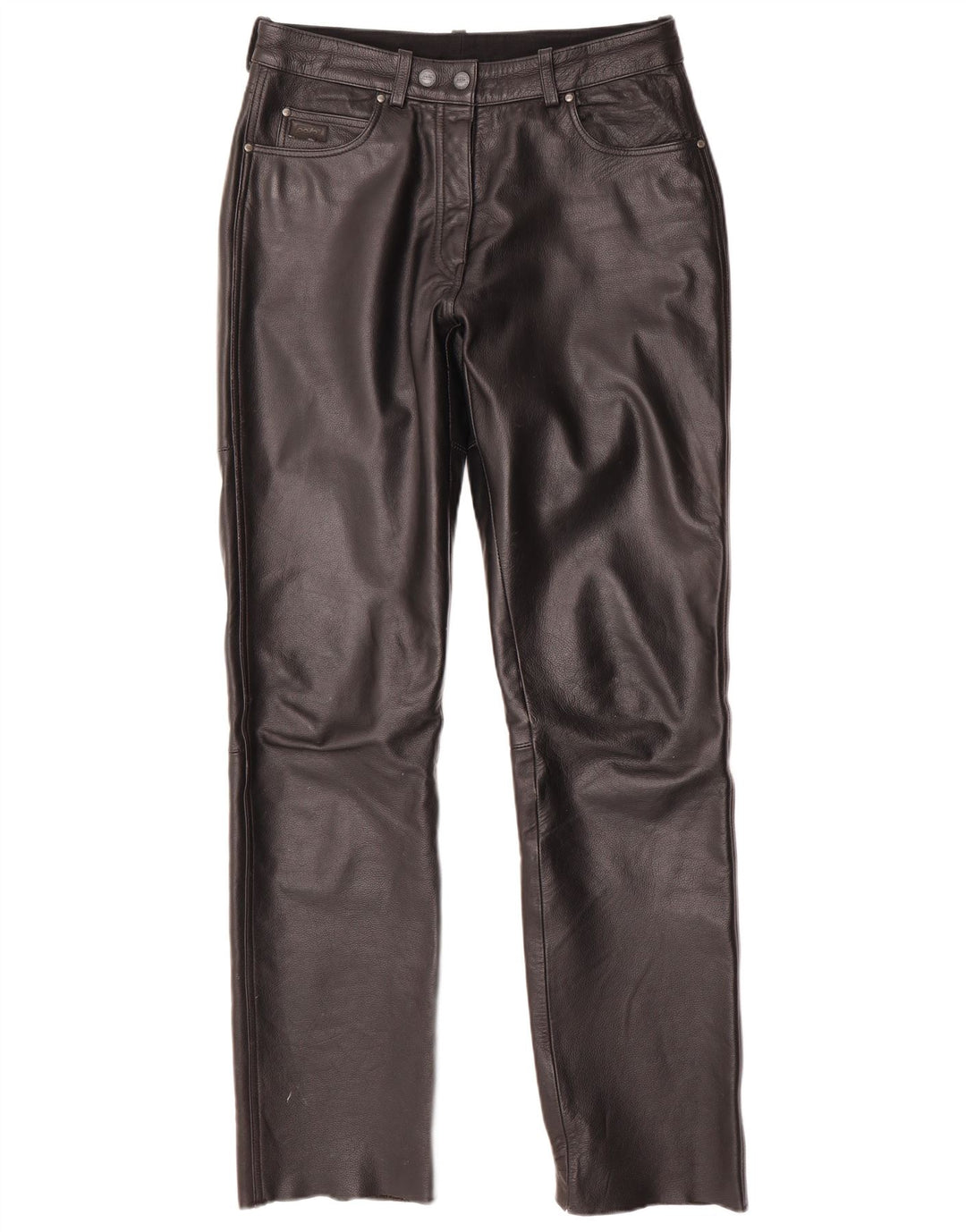 Брюки женские прямые кожаные POLO IT 44 Medium W30 L33 Черные кожаные