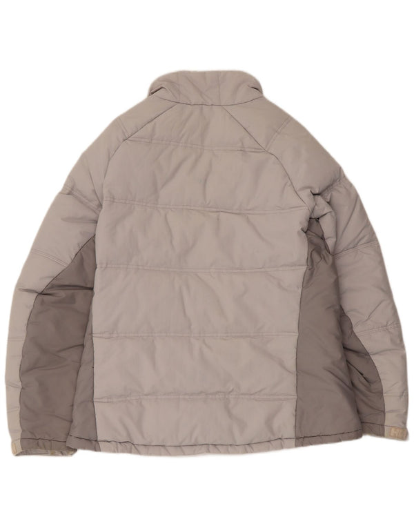 Женская стеганая куртка Helly Hansen UK 16, большая серая, нейлон с цветными блоками