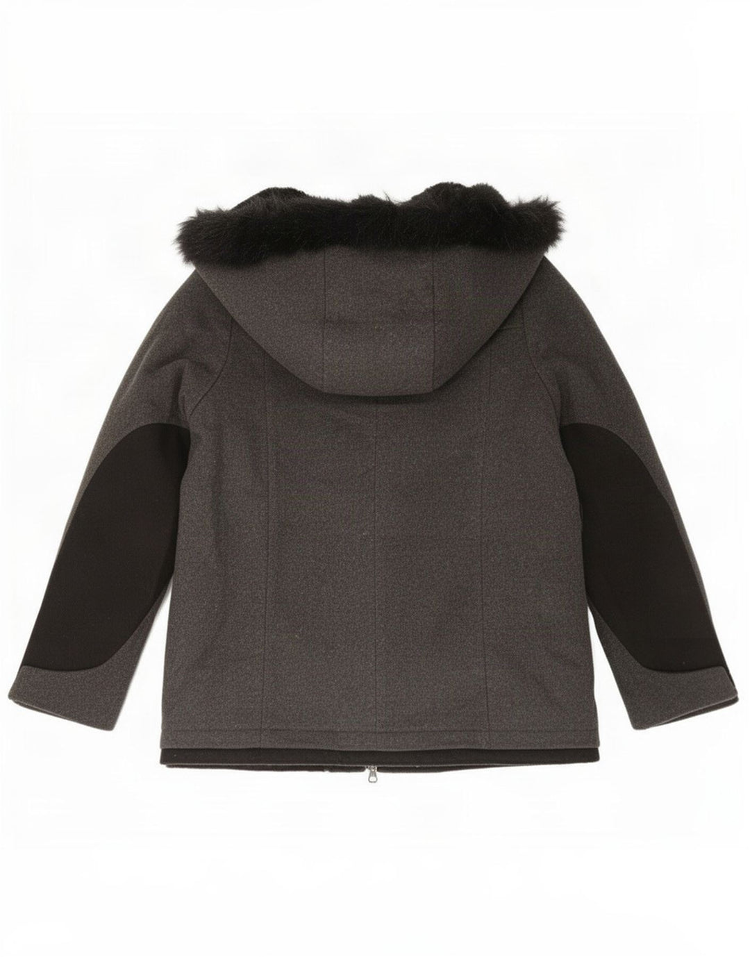 Женская куртка оверсайз из шерпы с капюшоном Zara UK 10, маленькая, серая, шерстяная