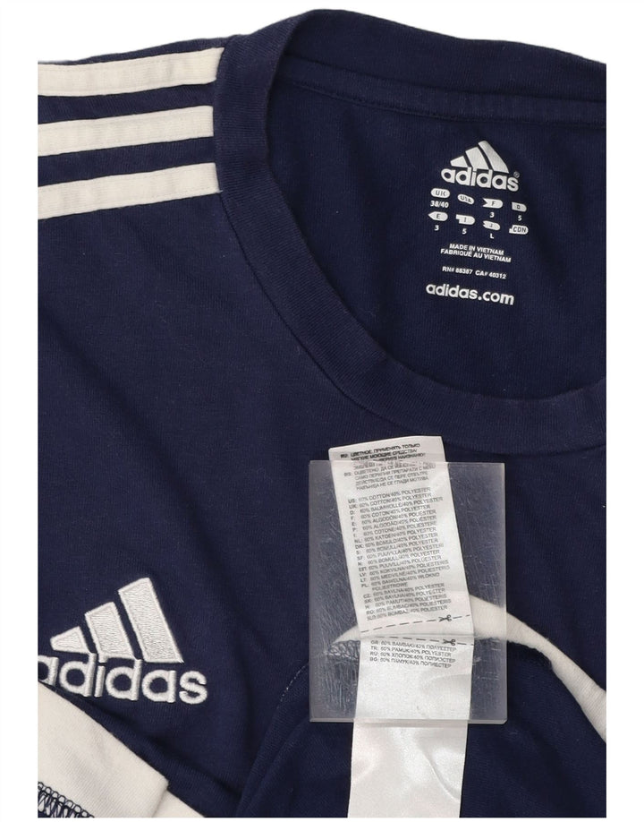 Мужская футболка ADIDAS Top UK 38/40 Medium Navy Blue Хлопок