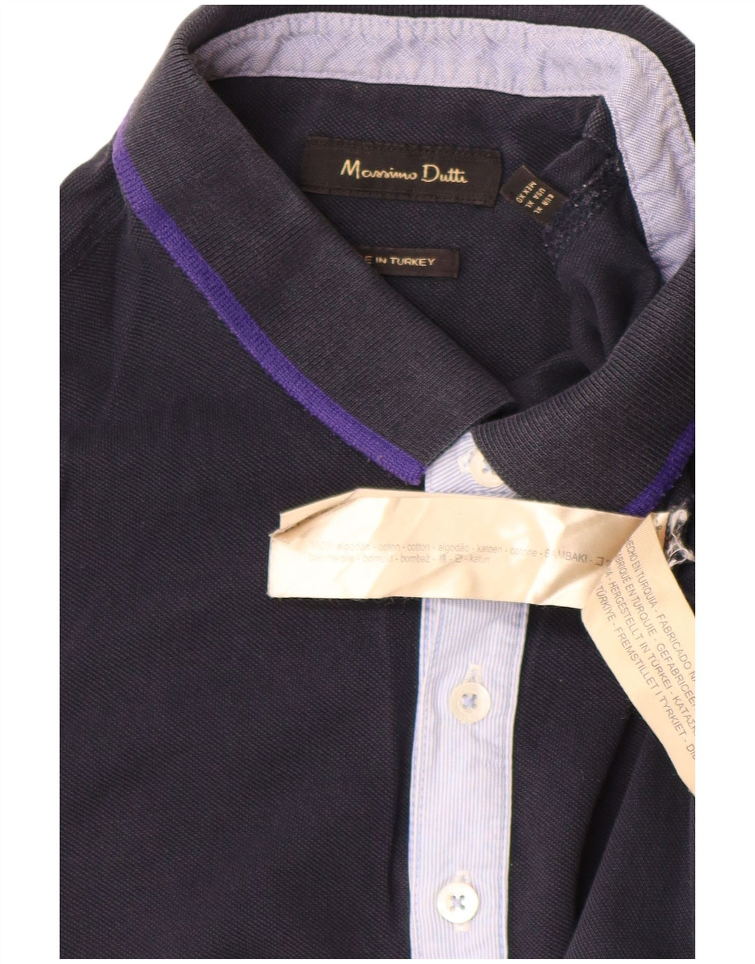 Мужская рубашка поло MASSIMO DUTTI XL темно-синяя, хлопок
