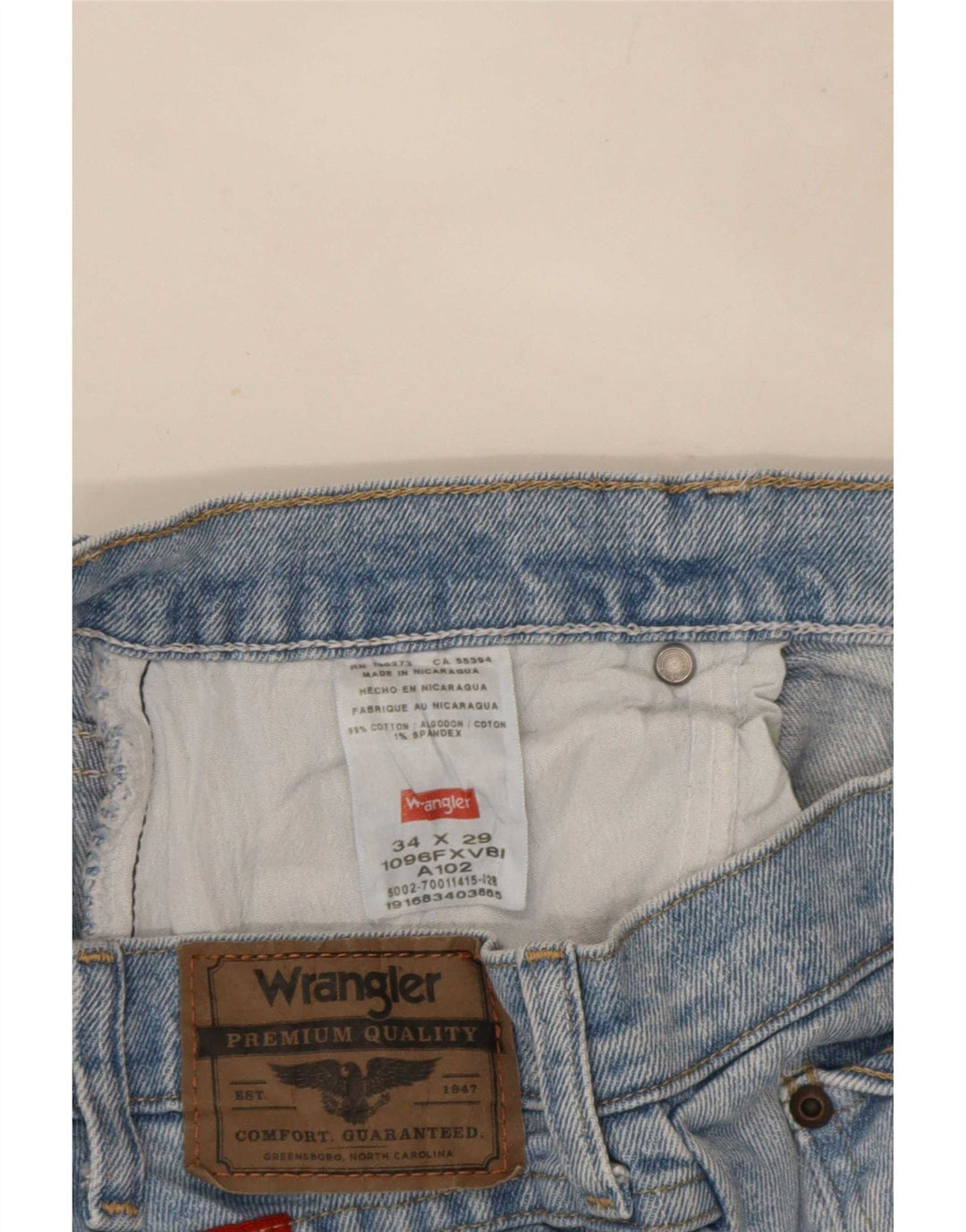 Мужские укороченные джинсы Wrangler W34 L23 синие, хлопок