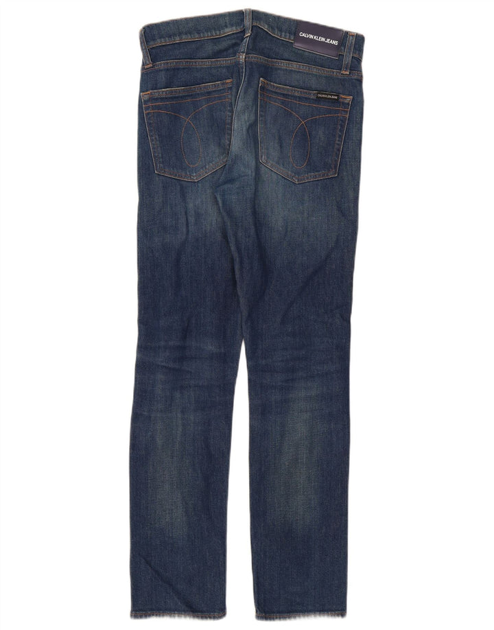 Женские потертые узкие джинсы Calvin Klein W28 L30, синий хлопок