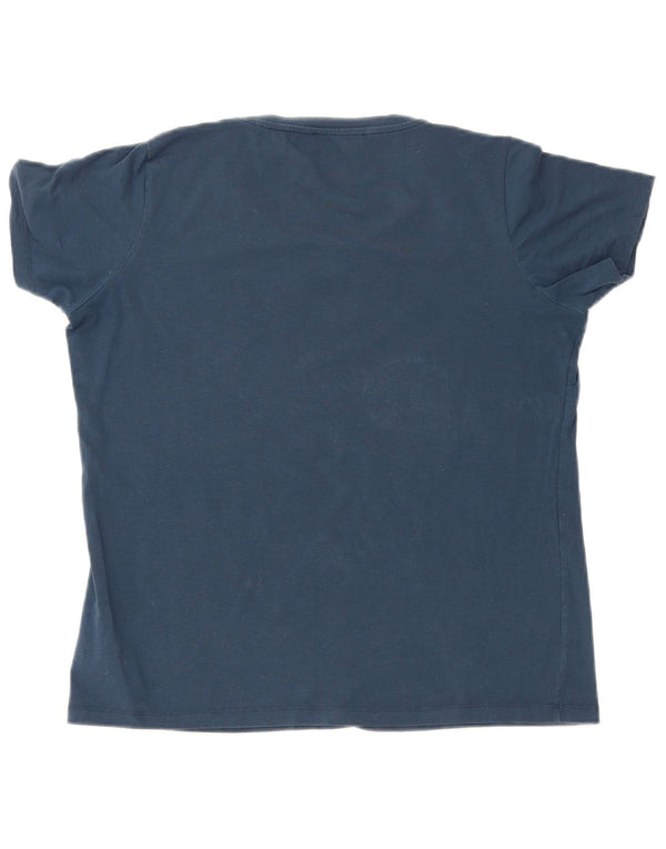 Trussardi Jeans Женская футболка с рисунком Top UK 20 2XL Темно-синий хлопок
