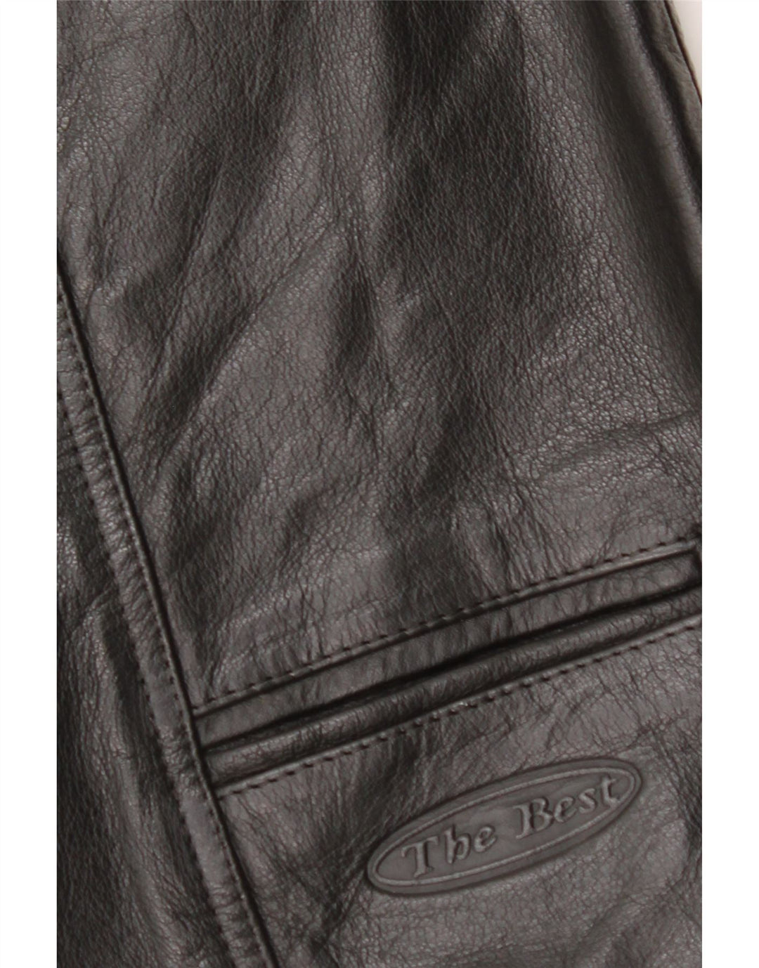 Мужской кожаный жилет VINTAGE среднего черного цвета