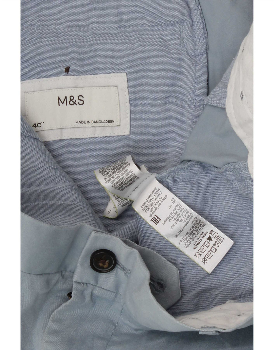 Мужские шорты чинос Marks & Spencer W40 XL, синие, хлопок