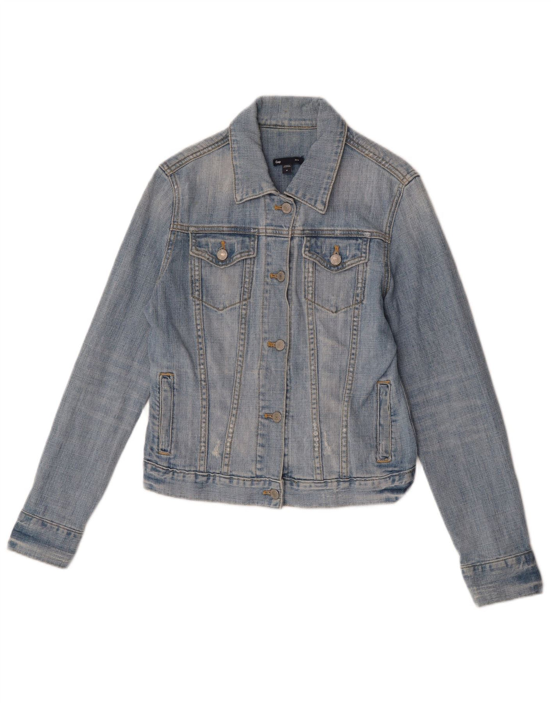 Женская джинсовая куртка Gap UK 12, хлопок среднего синего цвета
