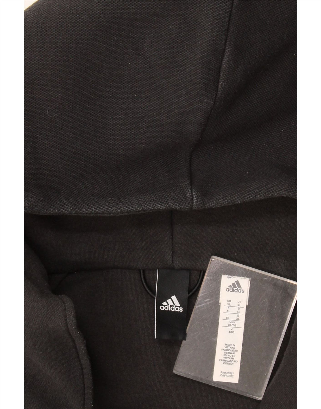 Мужской свитер с капюшоном на молнии Adidas XL, черный полиэстер