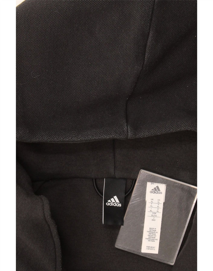 Мужской свитер с капюшоном на молнии Adidas XL, черный полиэстер