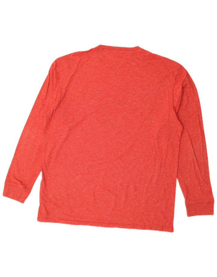Tommy Hilfiger Мужской топ стандартного кроя с рисунком и длинным рукавом 2XL, красный в крапинку