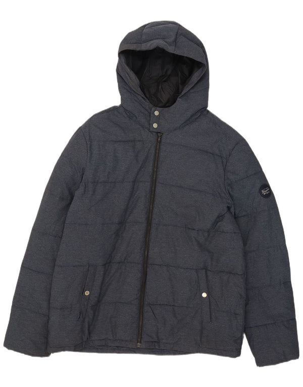 Мужская стеганая куртка с капюшоном Penguin UK 44 2XL Темно-синий полиамид