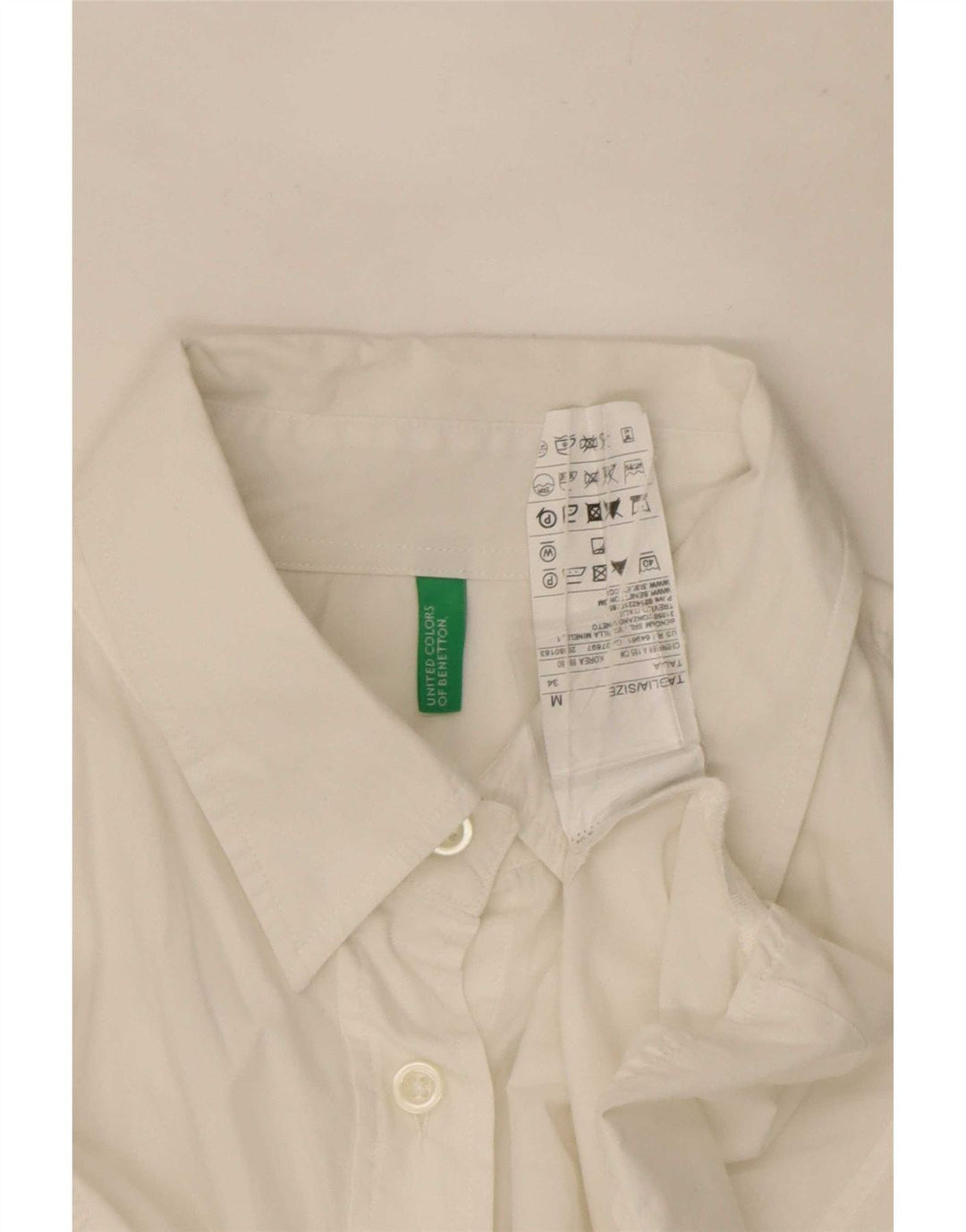 Женская рубашка Benetton UK 14, средний белый хлопок, хлопок