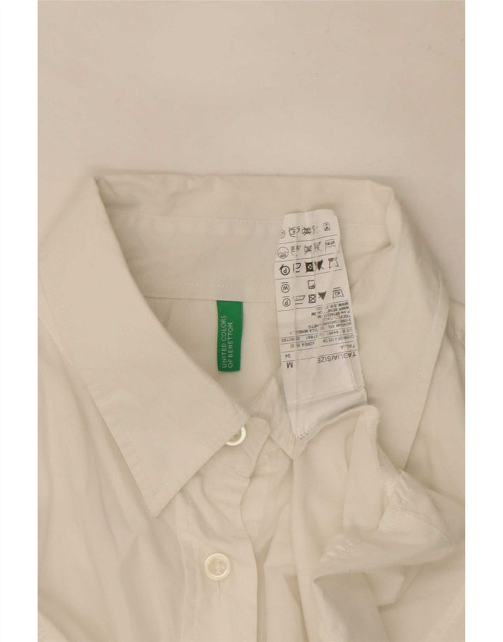 Женская рубашка Benetton UK 14, средний белый хлопок, хлопок